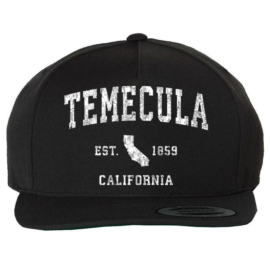Temecula California Ca Vintage Athletic Sports Wool Snapback Cap