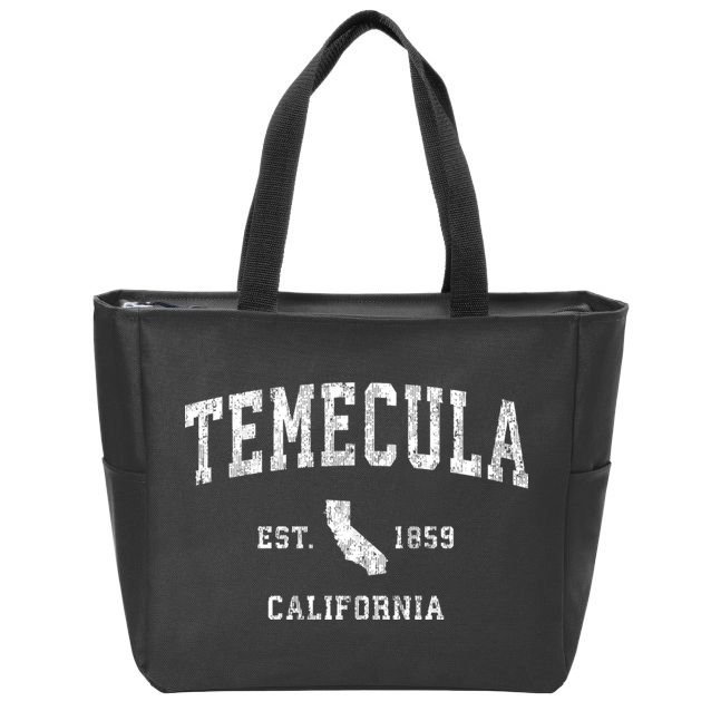 Temecula California Ca Vintage Athletic Sports Zip Tote Bag