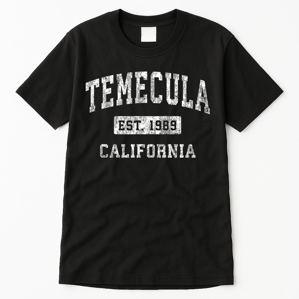 Temecula California Ca Vintage Established Sports Tall T-Shirt