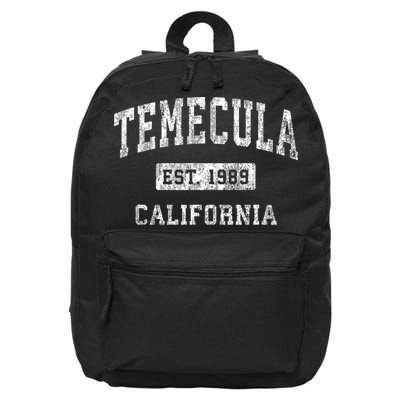 Temecula California Ca Vintage Established Sports 16 in Basic Backpack