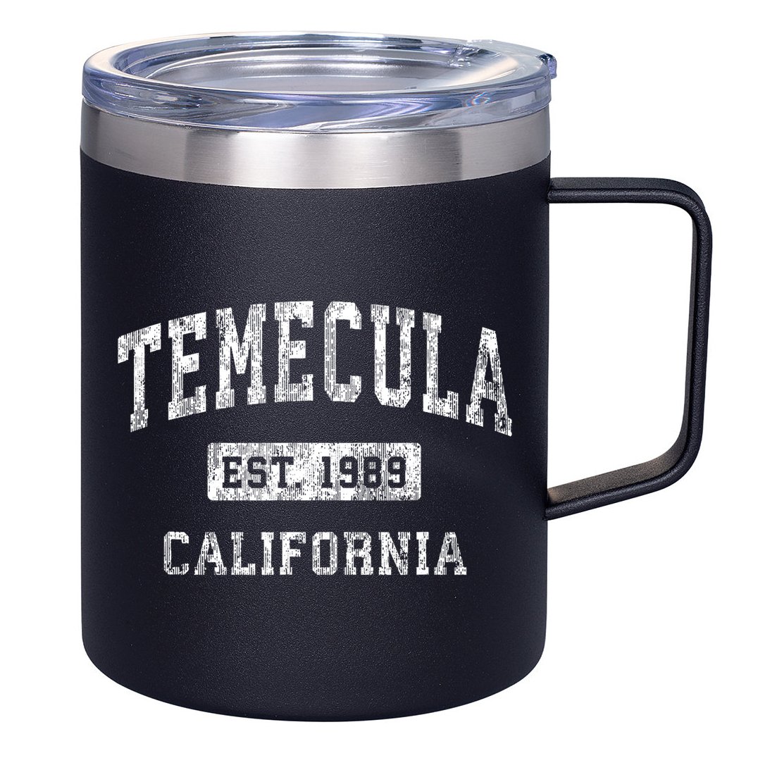 Temecula California Ca Vintage Established Sports 12oz Stainless Steel Coffee Mug