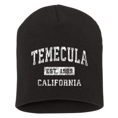 Temecula California Ca Vintage Established Sports Short Acrylic Beanie