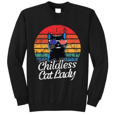 This Childless Cat Lady Is Voting Kamalaharris 2024 Retro Gift Sweatshirt