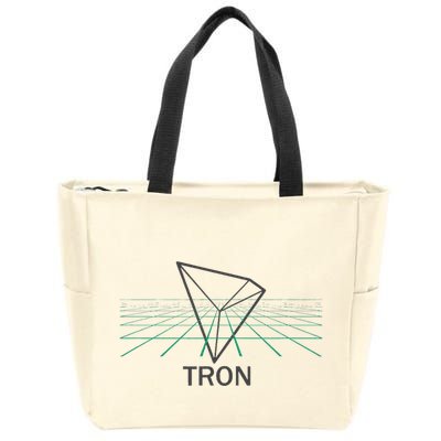 Tron Cryptocurrency Crypto 3d Grid Zip Tote Bag