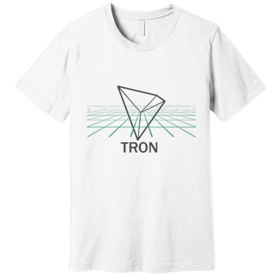 Tron Cryptocurrency Crypto 3d Grid Premium T-Shirt