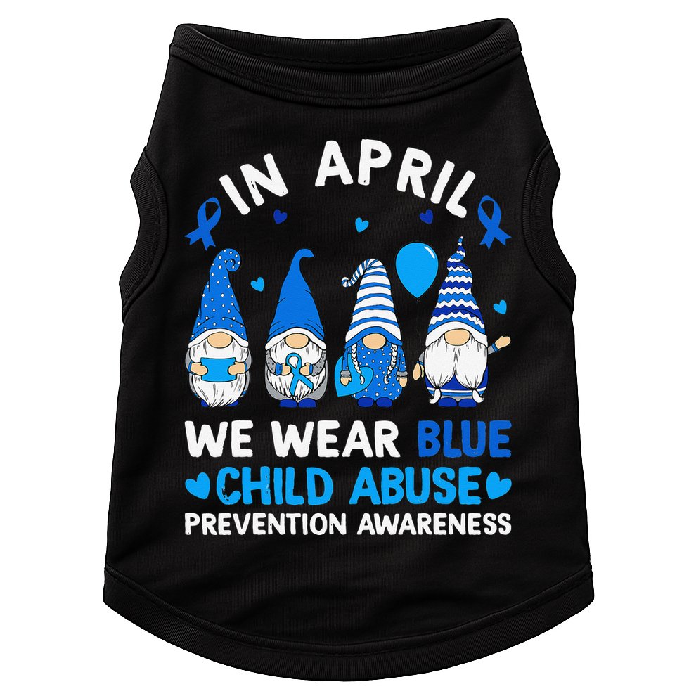 Teachers Cute Child Abuse Prevention Awareness Blue Doggie Tank
