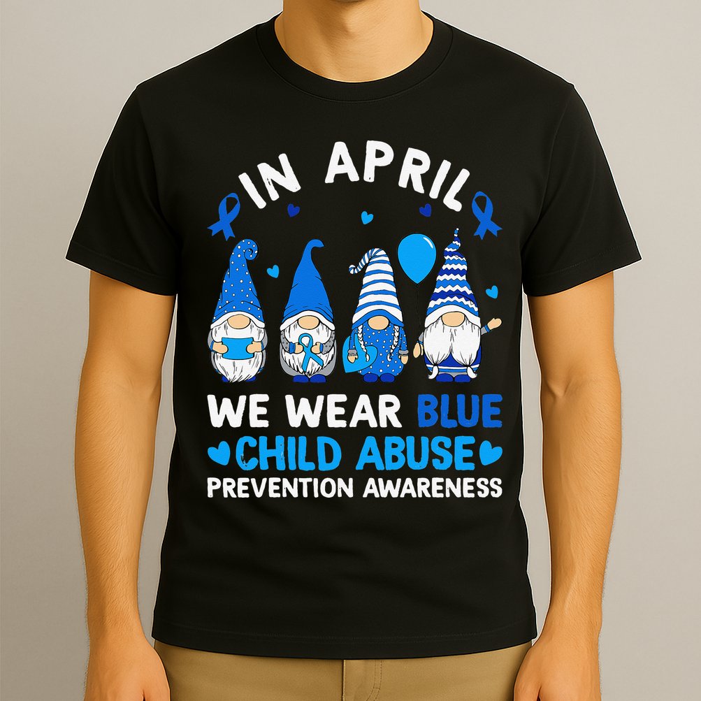 Teachers Cute Child Abuse Prevention Awareness Blue T-Shirt
