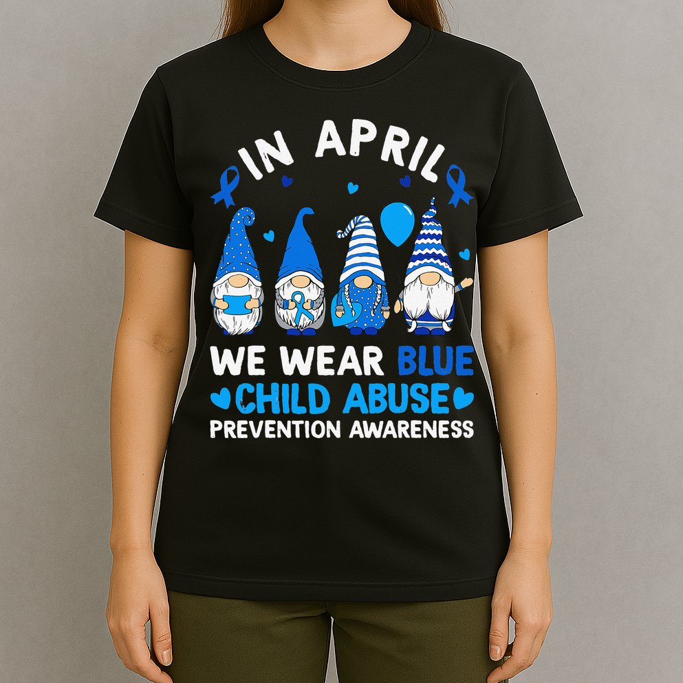 Teachers Cute Child Abuse Prevention Awareness Blue T-Shirt