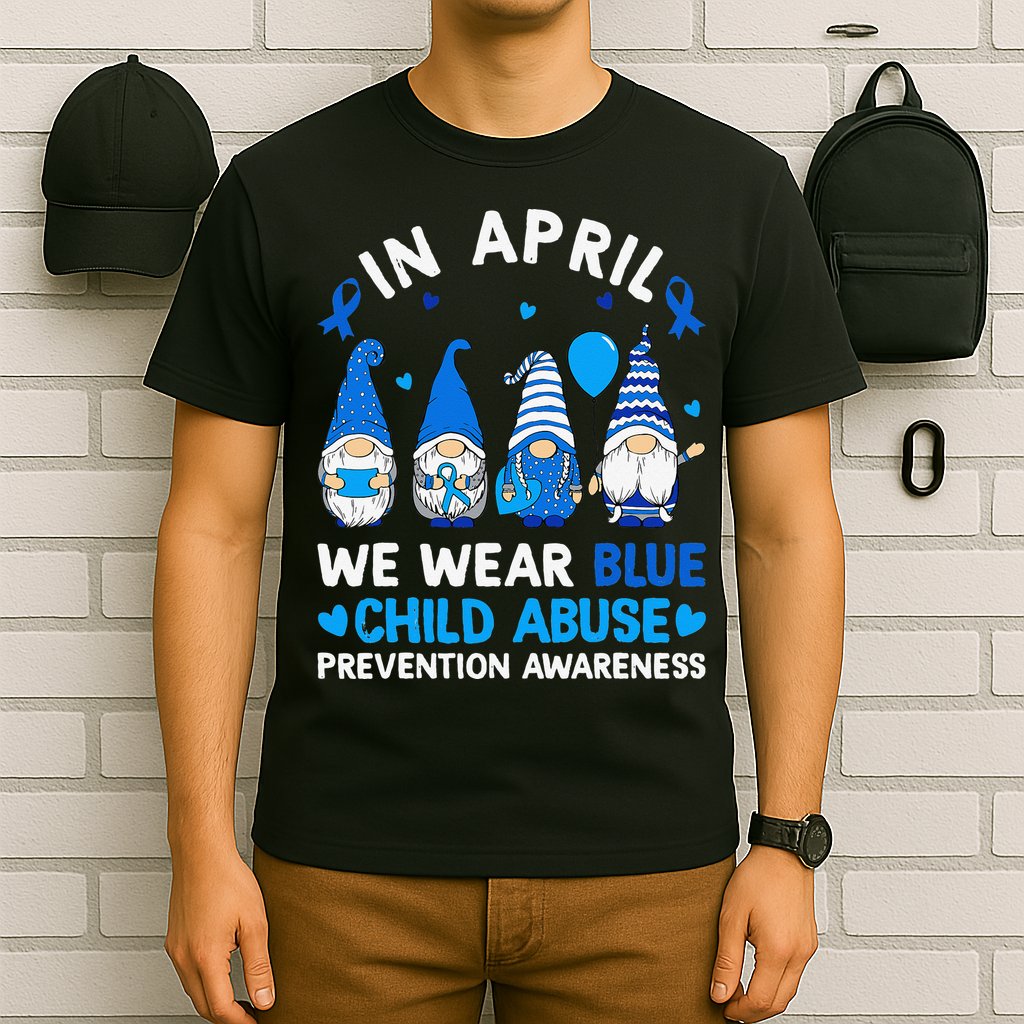 Teachers Cute Child Abuse Prevention Awareness Blue T-Shirt