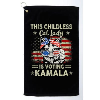 This Childless Cat Lady Is Voting Kamala Harris 2024 Platinum Collection Golf Towel