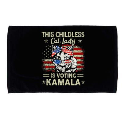 This Childless Cat Lady Is Voting Kamala Harris 2024 Microfiber Hand Towel