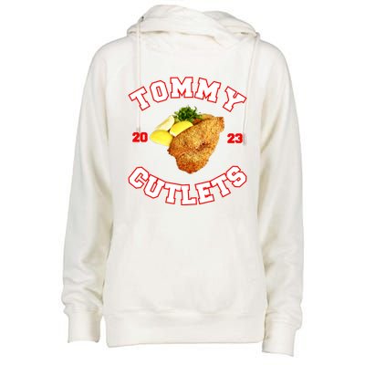 Tommy Cutlets Chicken Cutlets New York Fun Football Fan Womens Funnel Neck Pullover Hood