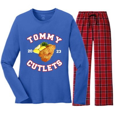 Tommy Cutlets Chicken Cutlets New York Fun Football Fan Women's Long Sleeve Flannel Pajama Set 