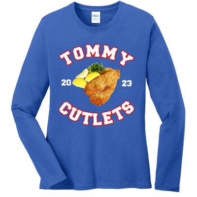 Tommy Cutlets Chicken Cutlets New York Fun Football Fan Ladies Long Sleeve Shirt