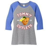 Tommy Cutlets Chicken Cutlets New York Fun Football Fan Women's Tri-Blend 3/4-Sleeve Raglan Shirt