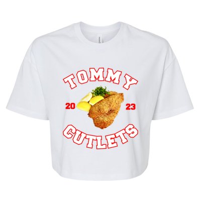 Tommy Cutlets Chicken Cutlets New York Fun Football Fan Bella+Canvas Jersey Crop Tee