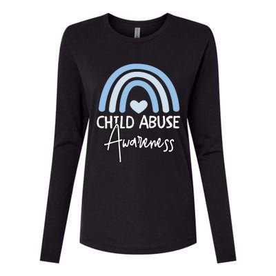 Teachers  Cute Child Abuse Prevention Awareness Blue Womens Cotton Relaxed Long Sleeve T-Shirt