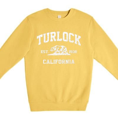 Turlock California CA vintage state Athletic style Premium Crewneck Sweatshirt