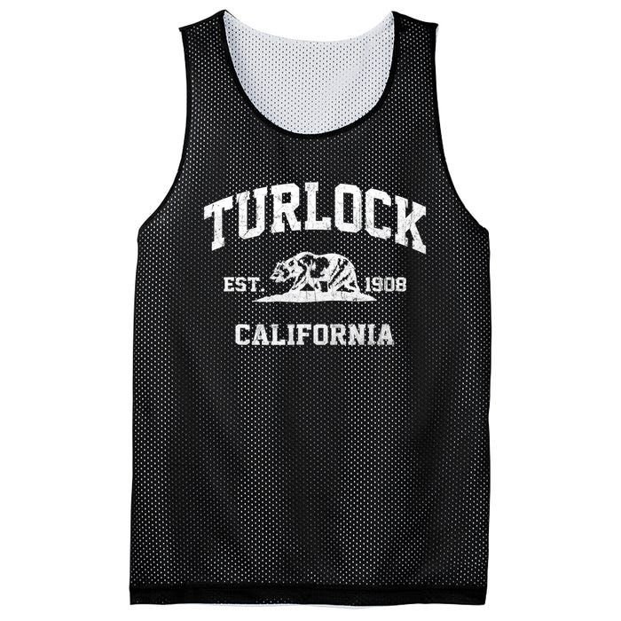 Turlock California CA vintage state Athletic style Mesh Reversible Basketball Jersey Tank