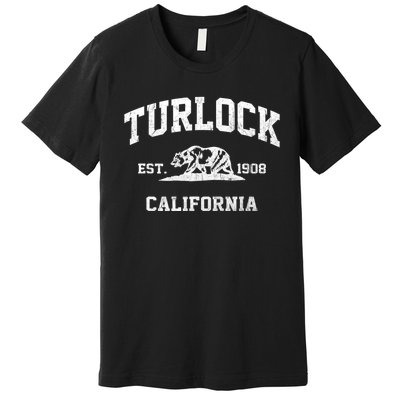 Turlock California CA vintage state Athletic style Premium T-Shirt