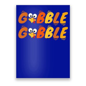 Thanksgiving Colors Cute Gobble Gobble Turkey Face Gift Poster