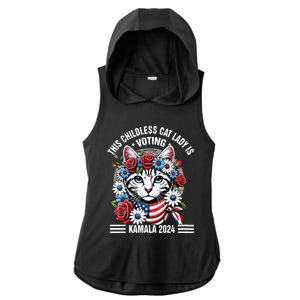 This Childless Cat Lady Is Voting Kamala Ladies PosiCharge Tri-Blend Wicking Draft Hoodie Tank