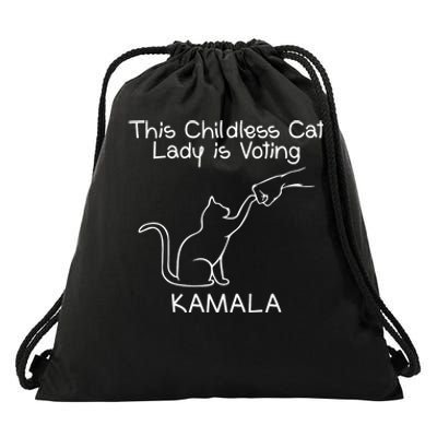 This Childless Cat Lady Is Voting Kamala Drawstring Bag