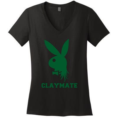 The Claymate Clay Matthews Packers New Women's V-Neck T-Shirt