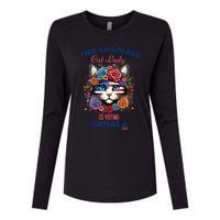 This Childless Cat Lady Ladies Is Voting For Kamala Harris Womens Cotton Relaxed Long Sleeve T-Shirt