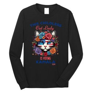 This Childless Cat Lady Ladies Is Voting For Kamala Harris Long Sleeve Shirt