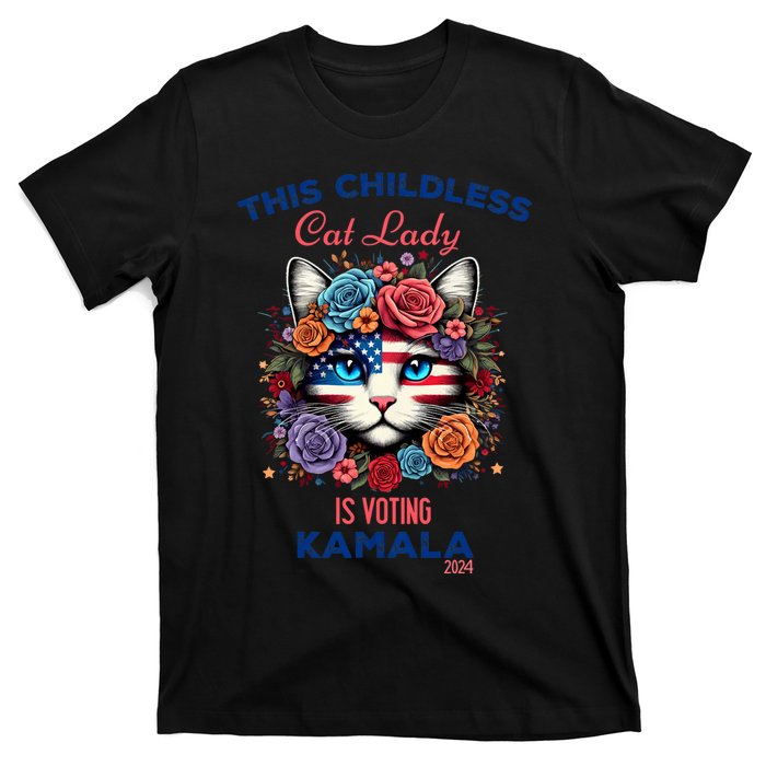 This Childless Cat Lady Ladies Is Voting For Kamala Harris T-Shirt