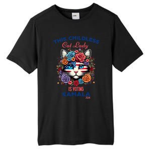 This Childless Cat Lady Ladies Is Voting For Kamala Harris Tall Fusion ChromaSoft Performance T-Shirt