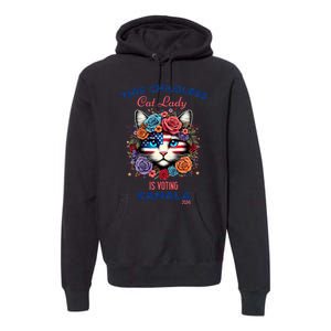 This Childless Cat Lady Ladies Is Voting For Kamala Harris Premium Hoodie