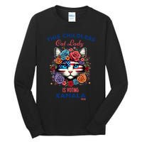 This Childless Cat Lady Ladies Is Voting For Kamala Harris Tall Long Sleeve T-Shirt