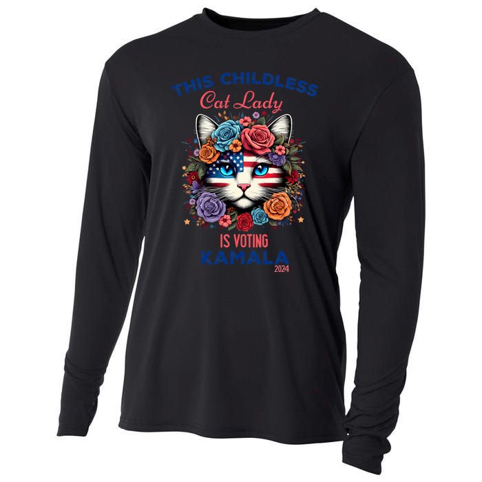 This Childless Cat Lady Ladies Is Voting For Kamala Harris Cooling Performance Long Sleeve Crew