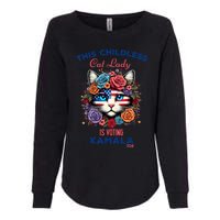 This Childless Cat Lady Ladies Is Voting For Kamala Harris Womens California Wash Sweatshirt