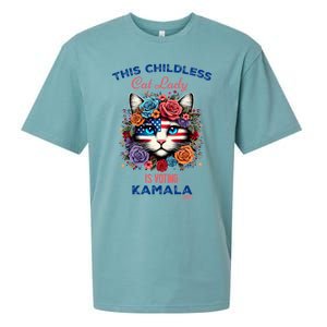 This Childless Cat Lady Ladies Is Voting For Kamala Harris Sueded Cloud Jersey T-Shirt