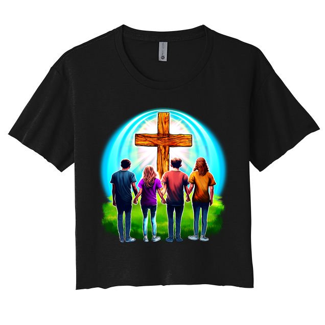Teens Christian Catholic Retreat Women's Crop Top Tee