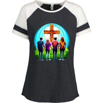 Teens Christian Catholic Retreat Enza Ladies Jersey Colorblock Tee