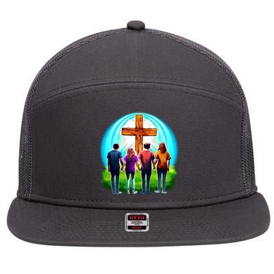 Teens Christian Catholic Retreat 7 Panel Mesh Trucker Snapback Hat