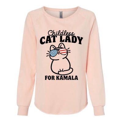 This Childless Cat Lady Is Voting Kamala Womens California Wash Sweatshirt