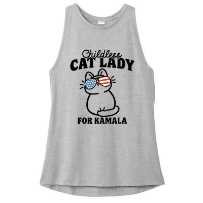 This Childless Cat Lady Is Voting Kamala Ladies PosiCharge Tri-Blend Wicking Tank