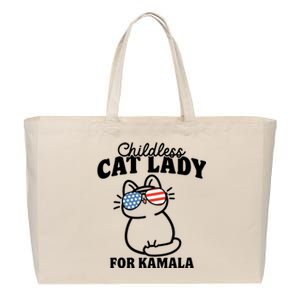 This Childless Cat Lady Is Voting Kamala Cotton Canvas Jumbo Tote