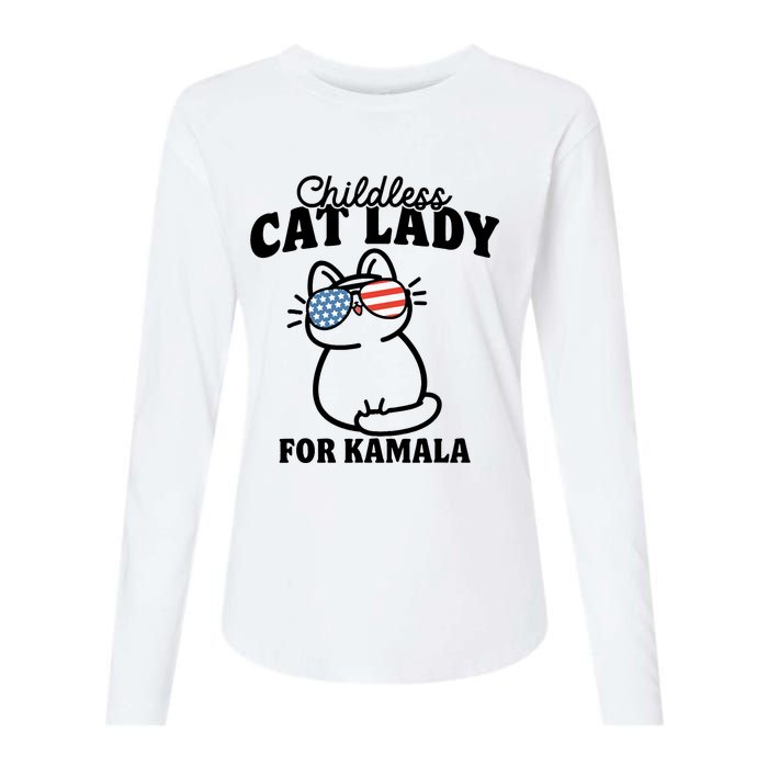 This Childless Cat Lady Is Voting Kamala Womens Cotton Relaxed Long Sleeve T-Shirt