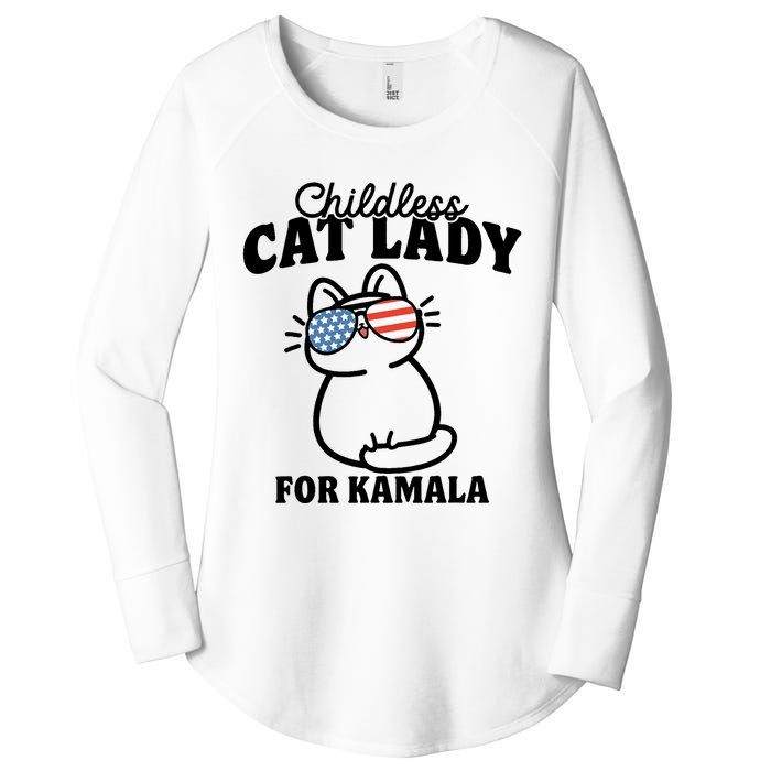 This Childless Cat Lady Is Voting Kamala Women's Perfect Tri Tunic Long Sleeve Shirt