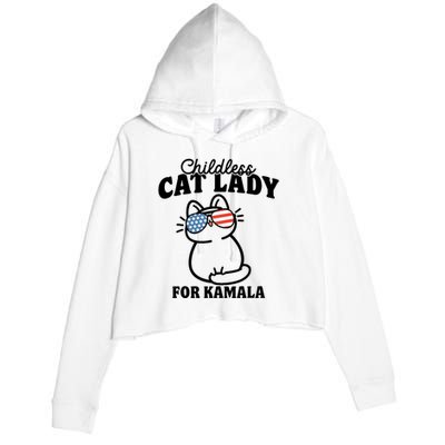 This Childless Cat Lady Is Voting Kamala Crop Fleece Hoodie