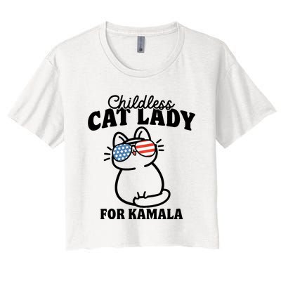 This Childless Cat Lady Is Voting Kamala Women's Crop Top Tee