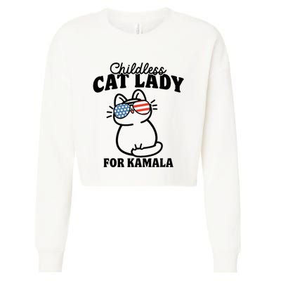 This Childless Cat Lady Is Voting Kamala Cropped Pullover Crew