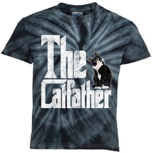 The Catfather Cat Father Mafia Whiskers Male Daddy Kids Tie-Dye T-Shirt