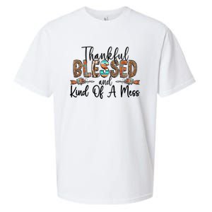 Trendy Christian Cool Gift Thankful Blessed And Kind Of A Mess Gift Sueded Cloud Jersey T-Shirt